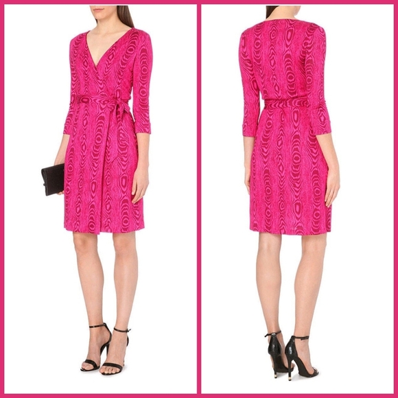 Diane Von Furstenberg New Julian Two Shadow Pink Silk Wrap Dress - Picture 1 of 13